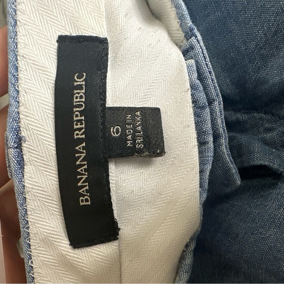 Banana Republic Blue Medium Wash Flat Front Button Up Shorts - Picture 5 of 5